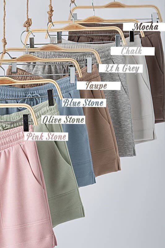 Accent Sweat Shorts: OLIVE STONE