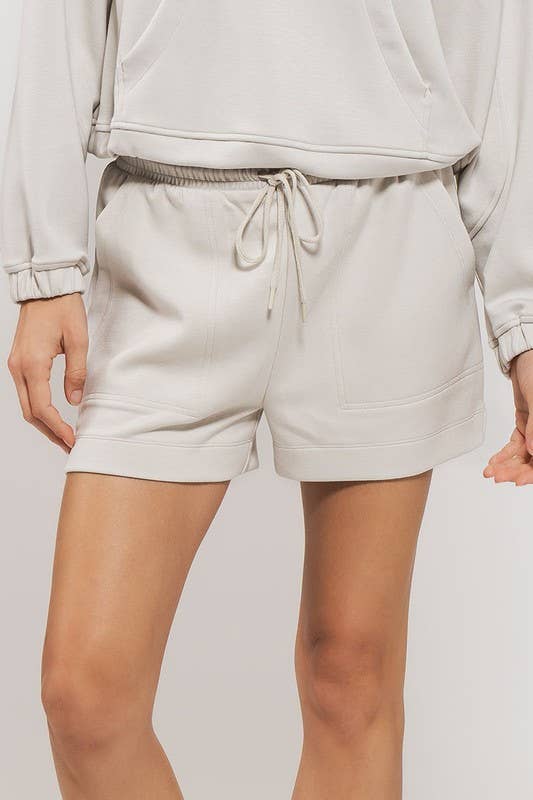 Accent Sweat Shorts: OLIVE STONE