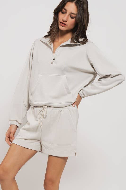 Accent Sweat Shorts: OLIVE STONE